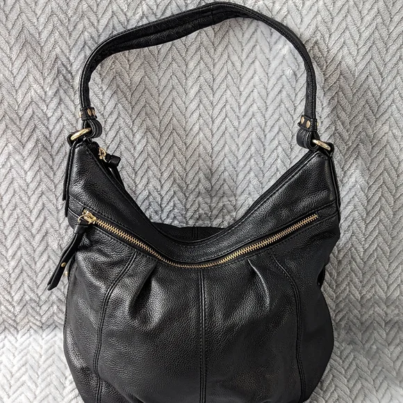 Clarks Black Leather Handbag Purse - Picture 2 of 5